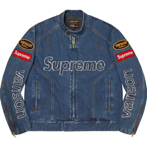 supreme jean jacket replica|real supreme shirt stitch.